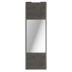 Porte de placard coulissante avec miroir gris antique profil gris GoodHome Arius H. 248,5 x L. 77.2 cm + amortisseurs