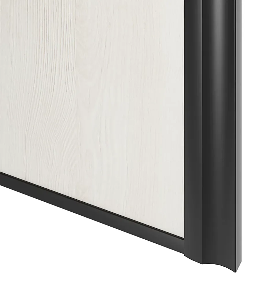 Porte de placard coulissante atelier bois nordique profil noir GoodHome Arius H. 248,5 x L. 91.2 cm + amortisseurs