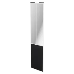 Porte de placard coulissante atelier noir mat profil blanc GoodHome Arius H. 248,5 x L. 61.2 cm + amortisseurs
