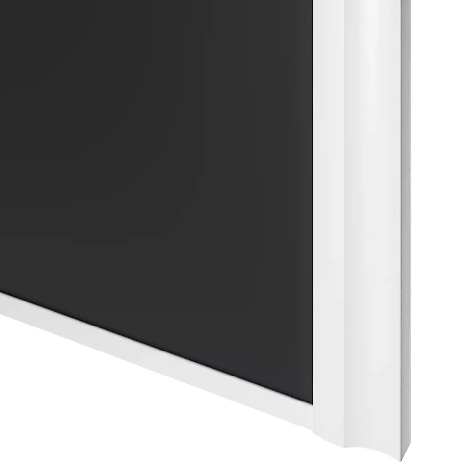 Porte de placard coulissante atelier noir mat profil blanc GoodHome Arius H. 248,5 x L. 61.2 cm + amortisseurs
