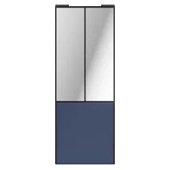 Porte de placard coulissante atelier bleu profil noir GoodHome Arius H. 248,5 x L. 91.2 cm + amortisseurs