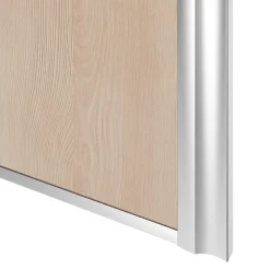 Porte de placard coulissante atelier effet chêne clair profil gris GoodHome Arius H. 248,5 x L. 76.2 cm + amortisseurs