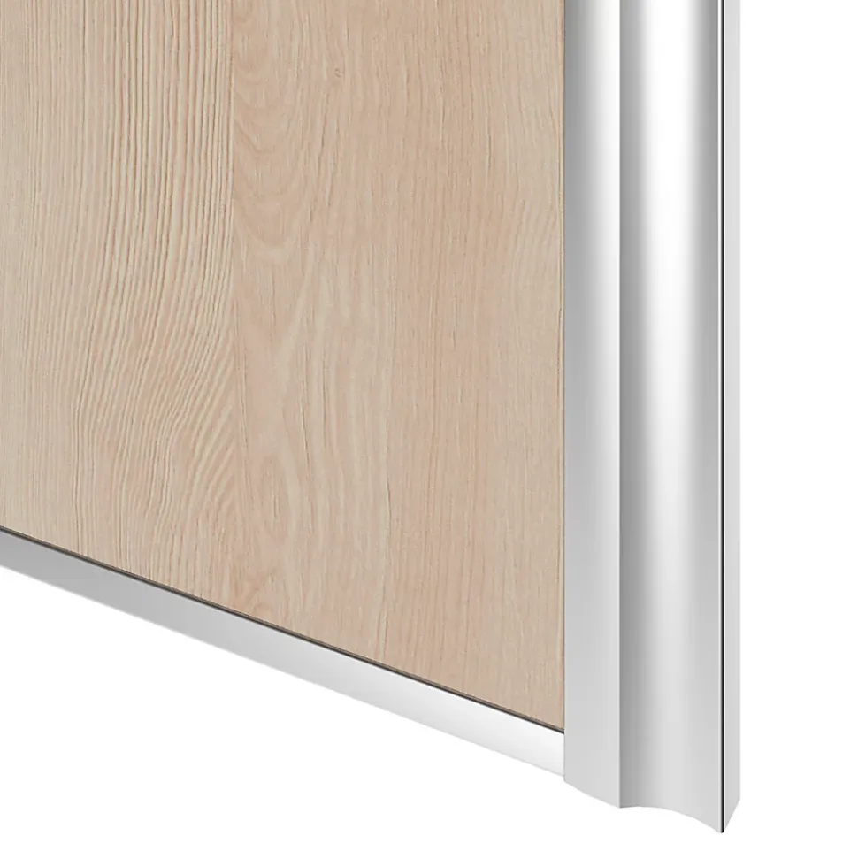 Porte de placard coulissante atelier effet chêne clair profil gris GoodHome Arius H. 248,5 x L. 76.2 cm + amortisseurs