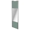 Porte de placard coulissante avec miroir vert de gris profil gris GoodHome Arius H. 248,5 x L. 92.2 cm + amortisseurs