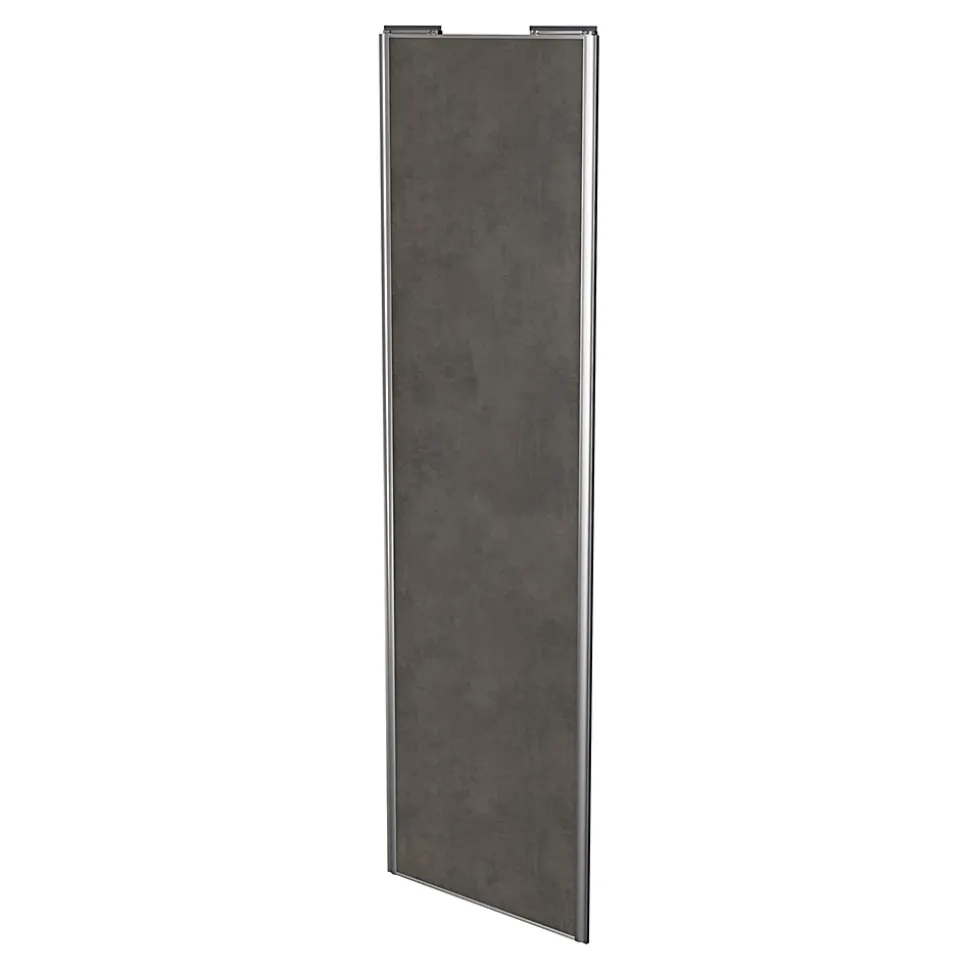 Porte de placard coulissante gris antique profil gris GoodHome Arius H. 248,5 x L. 77.2 cm + amortisseurs
