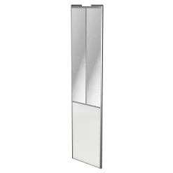 Porte de placard coulissante atelier blanc brillant profil gris GoodHome Arius H. 248,5 x L. 61.2 cm + amortisseurs