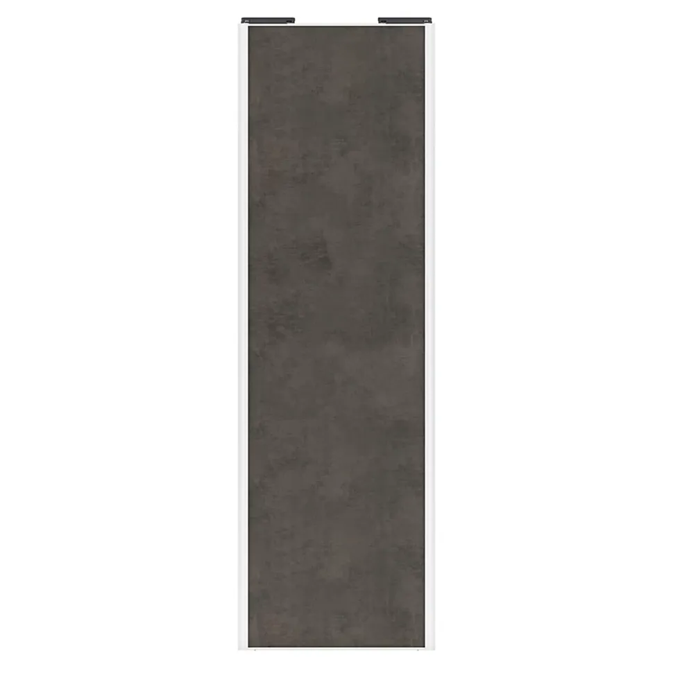 Porte de placard coulissante gris antique profil blanc GoodHome Arius H. 248,5 x L. 77.2 cm + amortisseurs