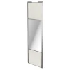Porte de placard coulissante avec miroir bois nordique profil gris GoodHome Arius H. 248,5 x L. 77.2 cm + amortisseurs