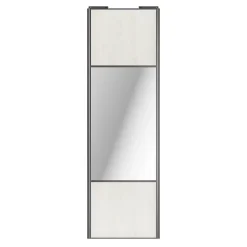 Porte de placard coulissante avec miroir bois nordique profil gris GoodHome Arius H. 248,5 x L. 77.2 cm + amortisseurs