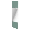 Porte de placard coulissante avec miroir vert de gris profil blanc GoodHome Arius H. 248,5 x L. 77.2 cm + amortisseurs
