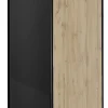 Porte de placard coulissante Optimum décor chêne et noir 120 x 250 cm vendue par 2