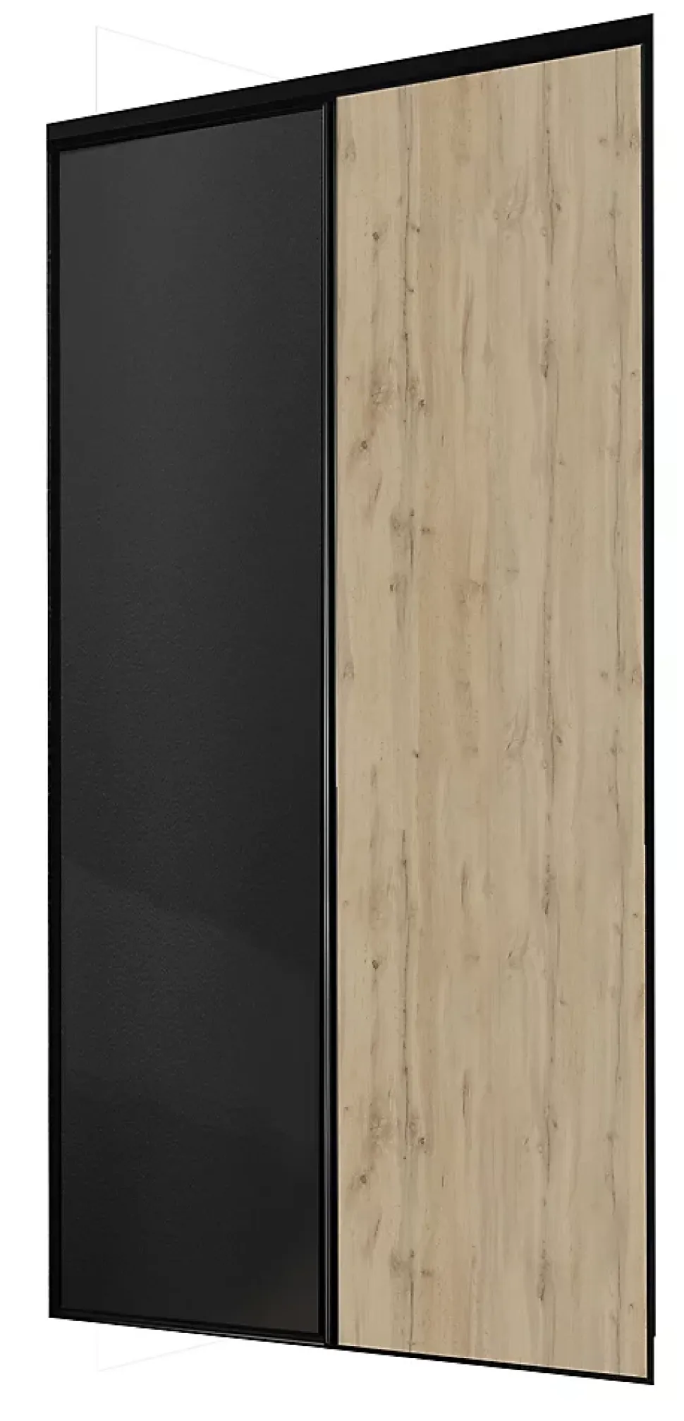 Porte de placard coulissante Optimum décor chêne et noir 120 x 250 cm vendue par 2