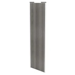 Porte de placard coulissante effet chêne grisé profil blanc GoodHome Arius H. 248,5 x L. 77.2 cm + amortisseurs