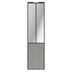 Porte de placard coulissante atelier béton profil noir GoodHome Arius H. 248,5 x L. 61.2 cm + amortisseurs