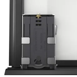 Porte de placard coulissante atelier blanc brillant profil noir GoodHome Arius H. 248,5 x L. 91.2 cm + amortisseurs