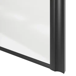 Porte de placard coulissante atelier blanc brillant profil noir GoodHome Arius H. 248,5 x L. 91.2 cm + amortisseurs