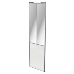 Porte de placard coulissante atelier blanc brillant profil gris GoodHome Arius H. 248,5 x L. 76.2 cm + amortisseurs