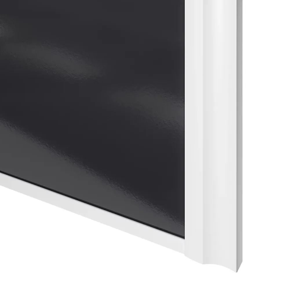 Porte de placard coulissante atelier noir profil blanc GoodHome Arius H. 248,5 x L. 61.2 cm + amortisseurs