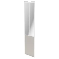 Porte de placard coulissante atelier gris clair mat profil blanc GoodHome Arius H. 248,5 x L. 61.2 cm + amortisseurs