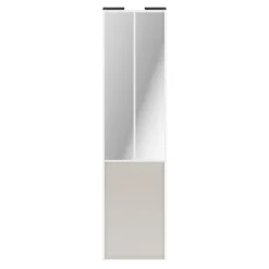 Porte de placard coulissante atelier gris clair mat profil blanc GoodHome Arius H. 248,5 x L. 61.2 cm + amortisseurs