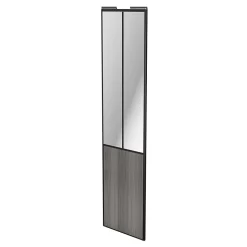 Porte de placard coulissante atelier effet chêne grisé profil noir GoodHome Arius H. 248,5 x L. 61.2 cm + amortisseurs