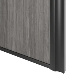 Porte de placard coulissante atelier effet chêne grisé profil noir GoodHome Arius H. 248,5 x L. 61.2 cm + amortisseurs