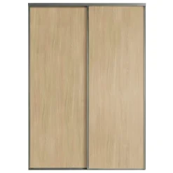 Porte de placard coulissante vendue par 2 Elegancia décor chêne 150 x 250 cm