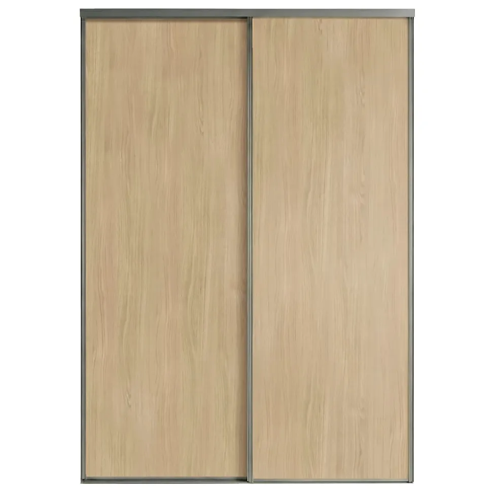 Porte de placard coulissante vendue par 2 Elegancia décor chêne 150 x 250 cm