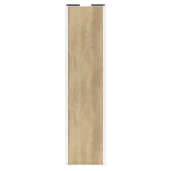 Porte de placard coulissante effet chêne brut profil blanc GoodHome Arius H. 248,5 x L. 62.2 cm + amortisseurs