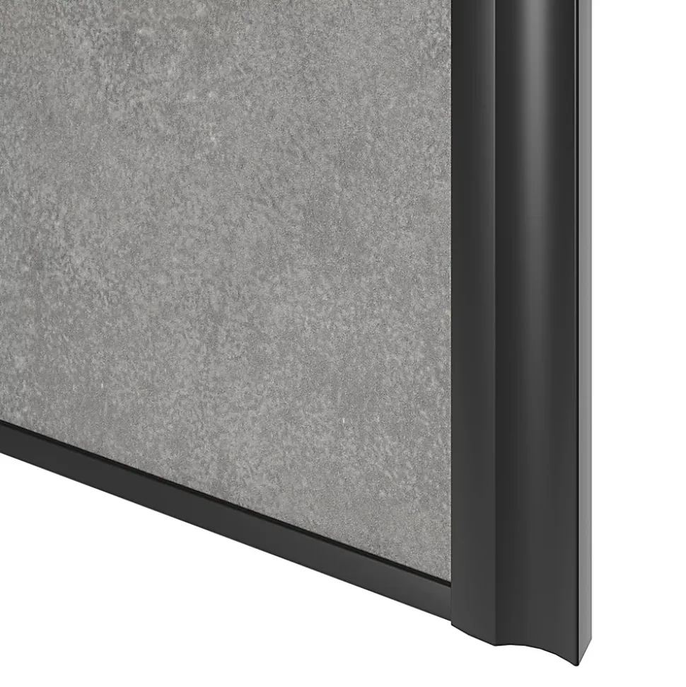Porte de placard coulissante atelier béton profil noir GoodHome Arius H. 248,5 x L. 76.2 cm + amortisseurs