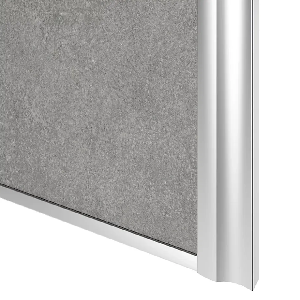 Porte de placard coulissante atelier béton profil gris GoodHome Arius H. 248,5 x L. 61.2 cm + amortisseurs