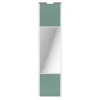 Porte de placard coulissante avec miroir vert de gris profil blanc GoodHome Arius H. 248,5 x L. 62.2 cm + amortisseurs