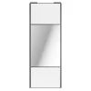 Porte de placard coulissante avec miroir blanc profil gris GoodHome Arius H. 248,5 x L. 92.2 cm + amortisseurs