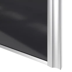 Porte de placard coulissante atelier noir profil gris GoodHome Arius H. 248,5 x L. 91.2 cm + amortisseurs