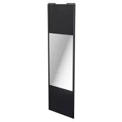 Porte de placard coulissante avec miroir noir profil noir GoodHome Arius H. 248,5 x L. 77.2 cm + amortisseurs