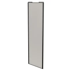 Porte de placard coulissante gris clair mat profil noir GoodHome Arius H. 248,5 x L. 77.2 cm + amortisseurs