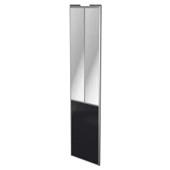 Porte de placard coulissante atelier noir profil gris GoodHome Arius H. 248,5 x L. 61.2 cm + amortisseurs