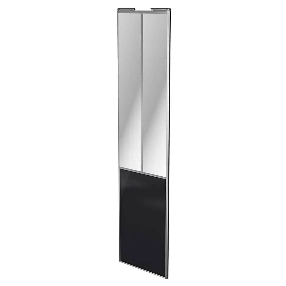 Porte de placard coulissante atelier noir profil gris GoodHome Arius H. 248,5 x L. 61.2 cm + amortisseurs