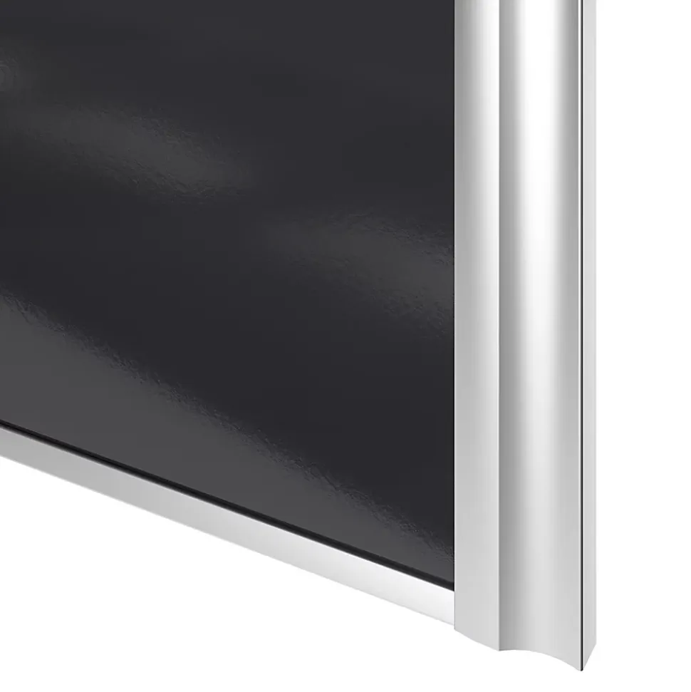 Porte de placard coulissante atelier noir profil gris GoodHome Arius H. 248,5 x L. 61.2 cm + amortisseurs
