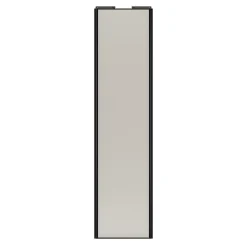 Porte de placard coulissante gris clair mat profil noir GoodHome Arius H. 248,5 x L. 62.2 cm + amortisseurs