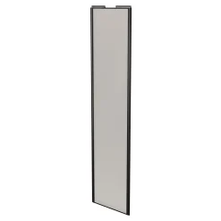 Porte de placard coulissante gris clair mat profil noir GoodHome Arius H. 248,5 x L. 62.2 cm + amortisseurs