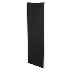 Porte de placard coulissante noir mat profil blanc GoodHome Arius H. 248,5 x L. 92.2 cm + amortisseurs
