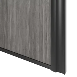 Porte de placard coulissante atelier effet chêne grisé profil noir GoodHome Arius H. 248,5 x L. 76.2 cm + amortisseurs