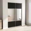 Porte de placard coulissante avec miroir anthracite profil gris GoodHome Arius H. 248,5 x L. 92.2 cm + amortisseurs