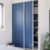 Porte de placard coulissante bleu profil blanc GoodHome Arius H. 248,5 x L. 92.2 cm + amortisseurs
