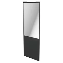 Porte de placard coulissante atelier gris anthracite profil noir GoodHome Arius H. 248,5 x L. 91.2 cm + amortisseurs
