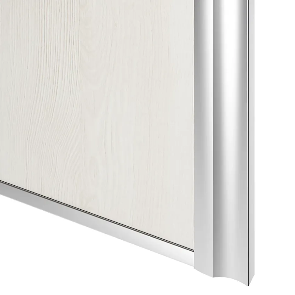 Porte de placard coulissante atelier bois nordique profil gris GoodHome Arius H. 248,5 x L. 91.2 cm + amortisseurs
