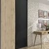 Porte de placard coulissante Optimum décor chêne et noir 150 x 250 cm vendue par 2