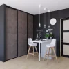 Porte de placard coulissante gris antique profil noir GoodHome Arius H. 248,5 x L. 77.2 cm + amortisseurs