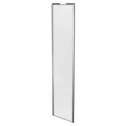 Porte de placard coulissante blanc brillant profil gris GoodHome Arius H. 248,5 x L. 62.2 cm + amortisseurs